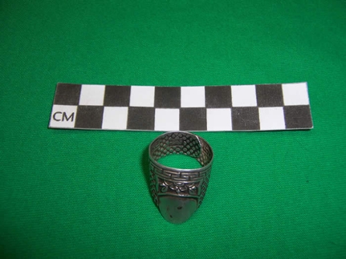 silver thimble from top
