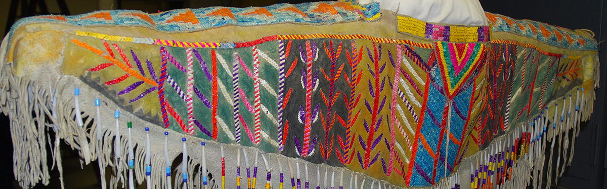 multicolored beaded and fringed dress yoke