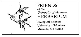 Freinds of the Univerisity of Montana herbarium business card