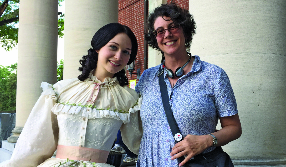 Anya Jabour on the set of Mercy Street