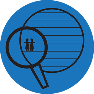globe and magnifying glass icon